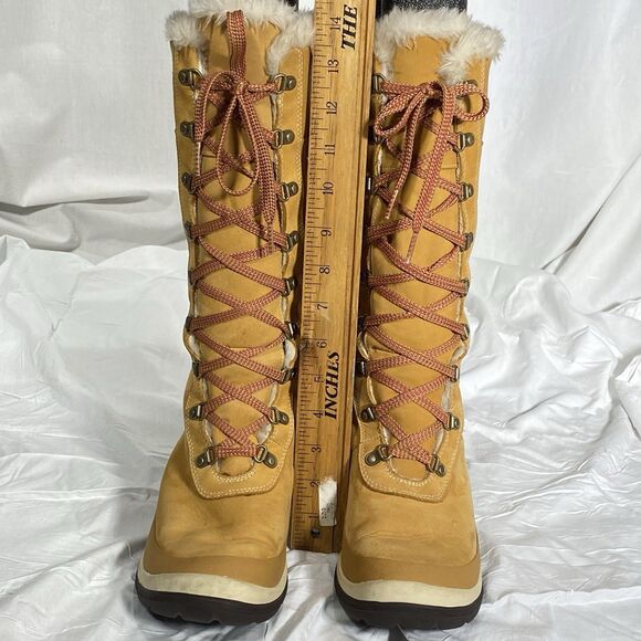 TIMBERLAND Picudilla Boots 14" Waterproof Lace Up Outdoor Womens 8.5 Tan Wheat - Picture 3 of 15